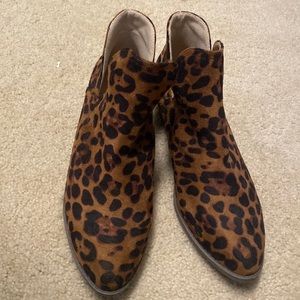 Animal print booties